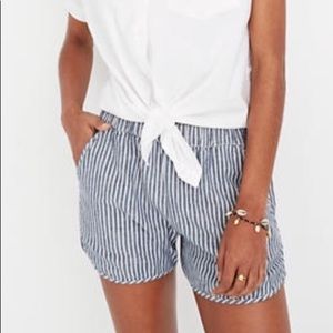 Madewell S pull on shorts railroad stripe